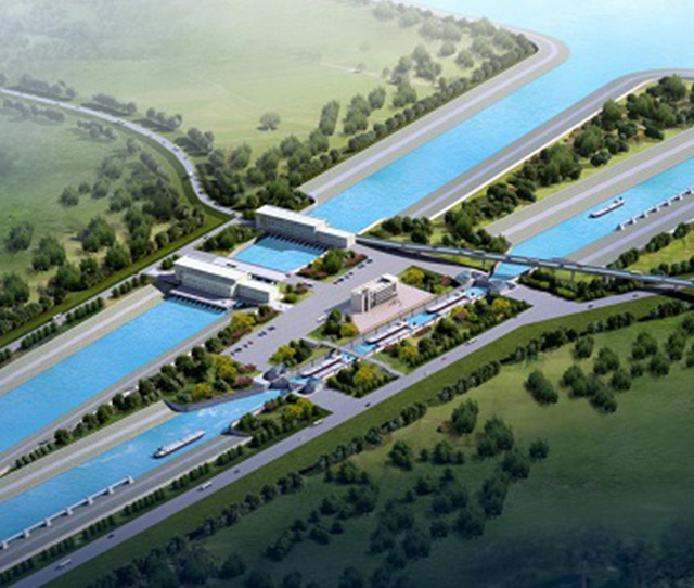 擬建樅陽船閘效果圖